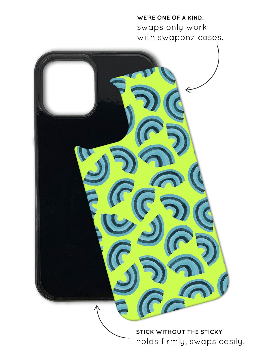 Phone Case Set - Turquoise Lime Rainbows